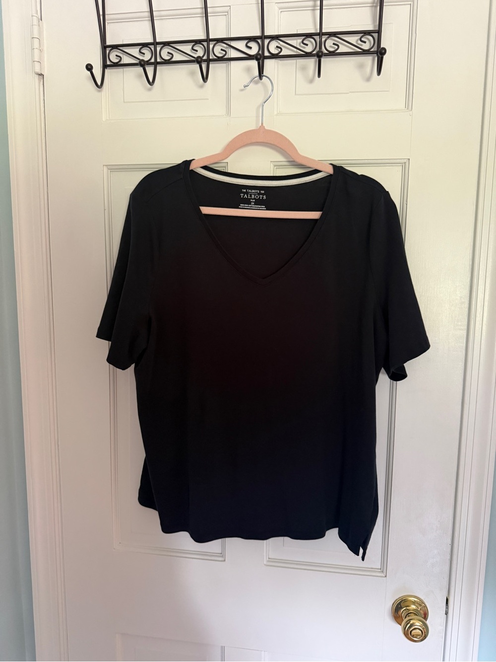 Talbots Black V-Neck Short Sleeve Tee
